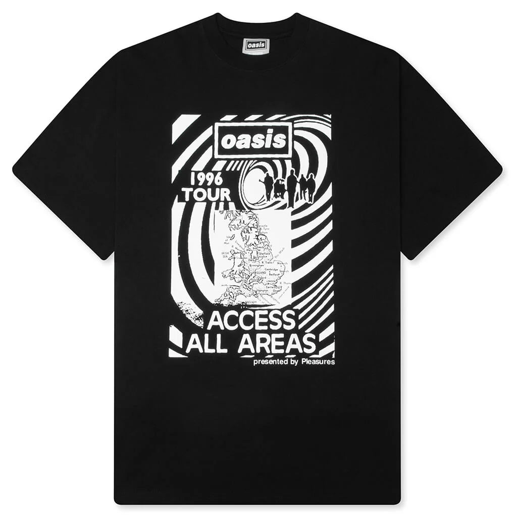 Pleasures x Oasis All Access T Shirt Black