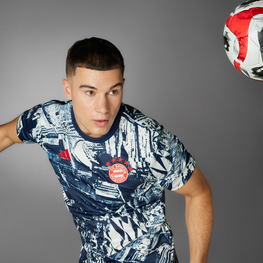 adidas FC Bayern Pre Match Jersey Off White Night Indigo