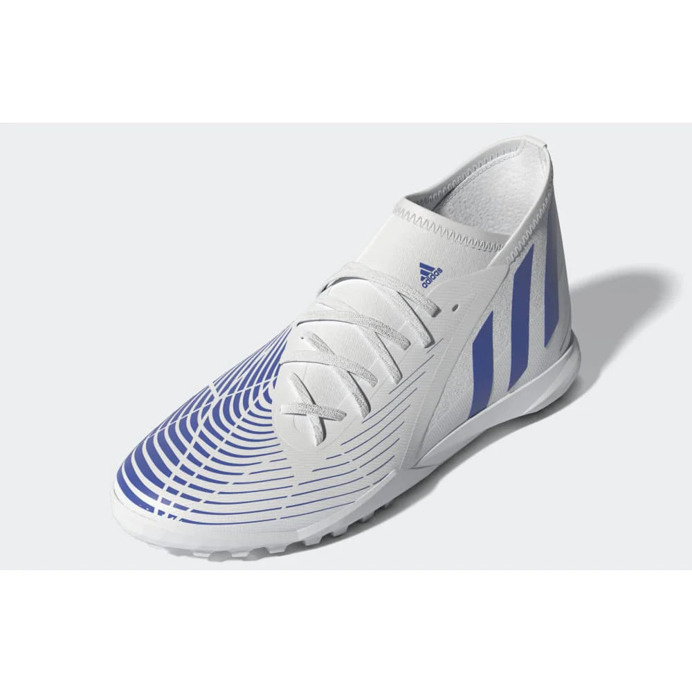 adidas Kids Predator Edge 3 TF J Turf Football Boots White Blue