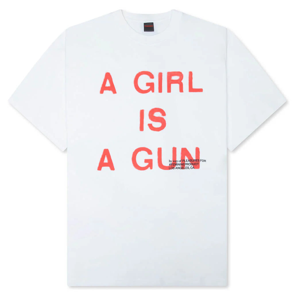 Girl Is A Gun T Shirt White