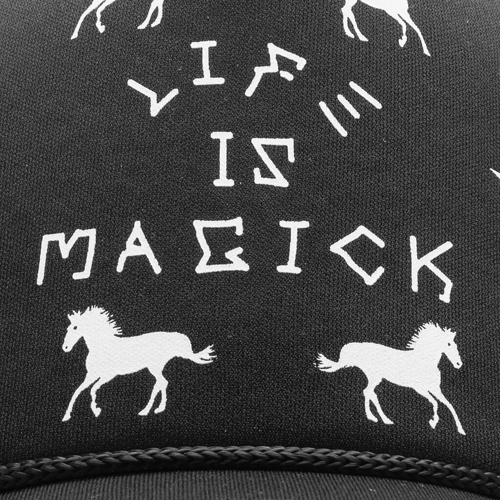 Life Is Magick Trucker Hat Black