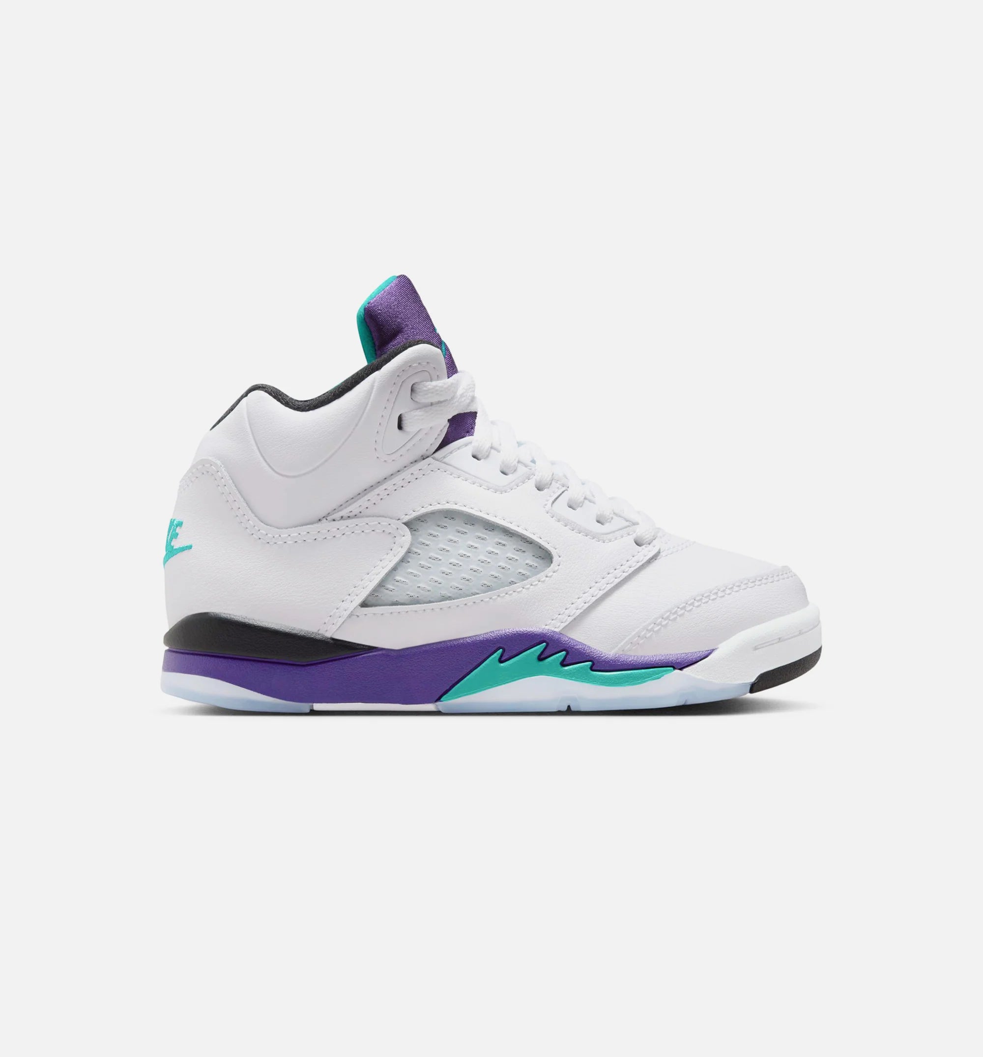 Air Jordan 5 Retro Grape Preschool Lifestyle Shoe White New Emerald Grape Ice Black