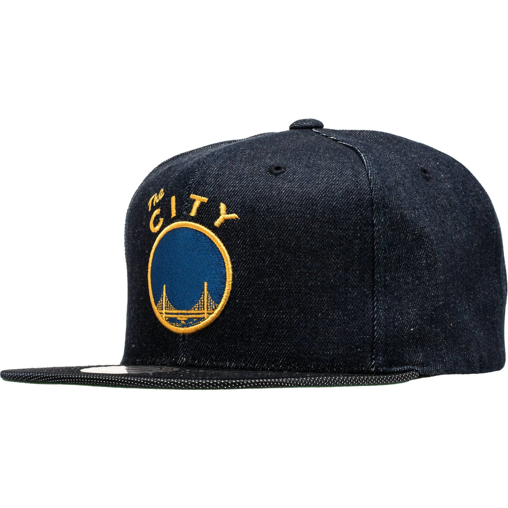 San Francisco Warriors Snapback Mens Denim Yellow Blue