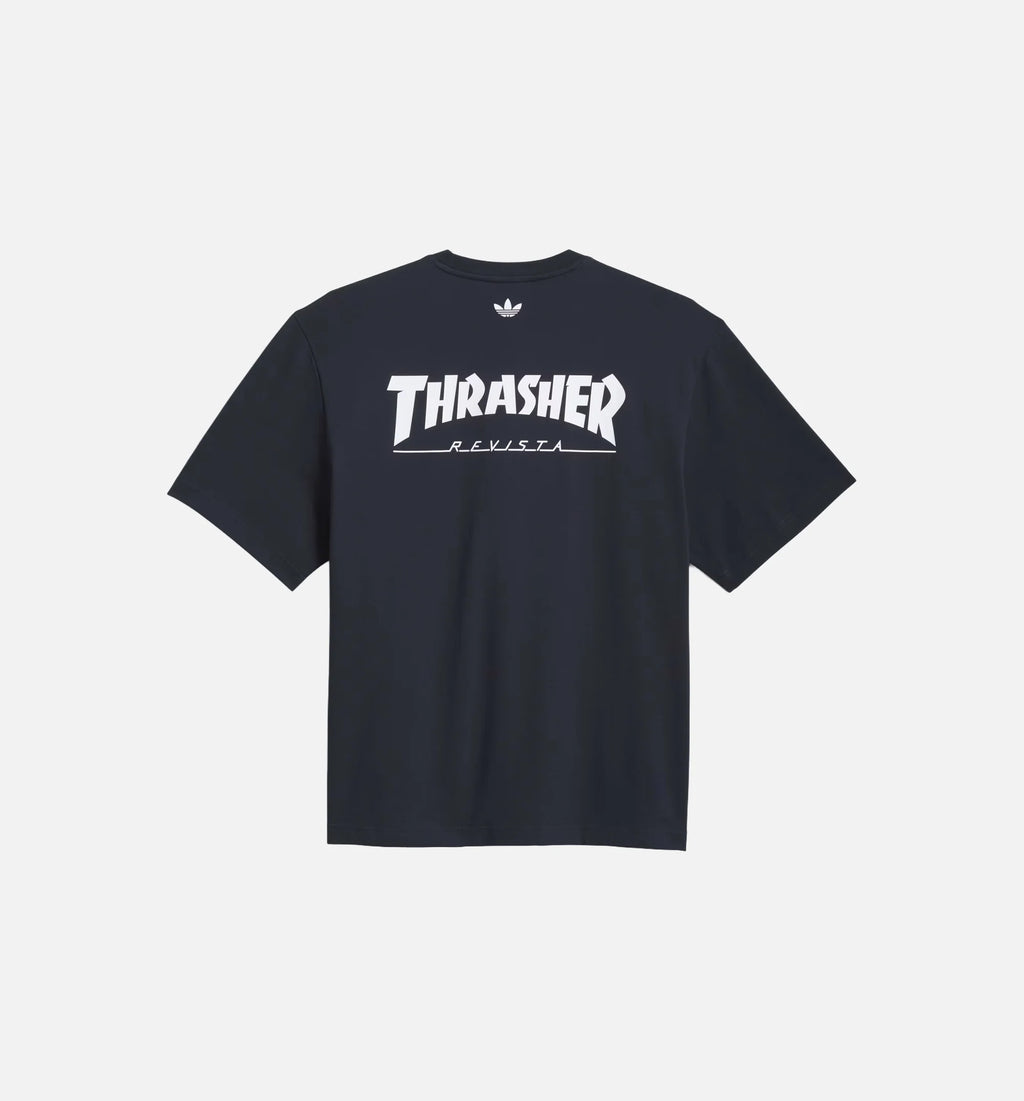 Thrasher X AFA Mens Short Sleeve Shirt Navy White