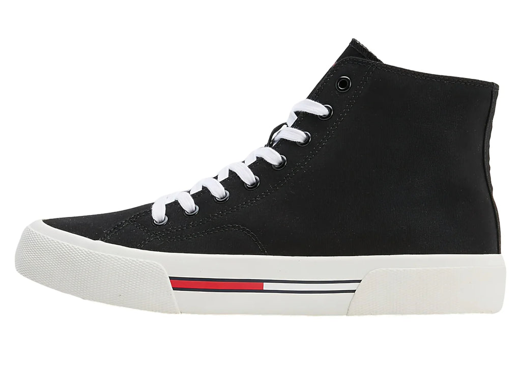 Tenis Tommy Hilfiger Tommy Jeans Mid Canvas Negros para Hombre
