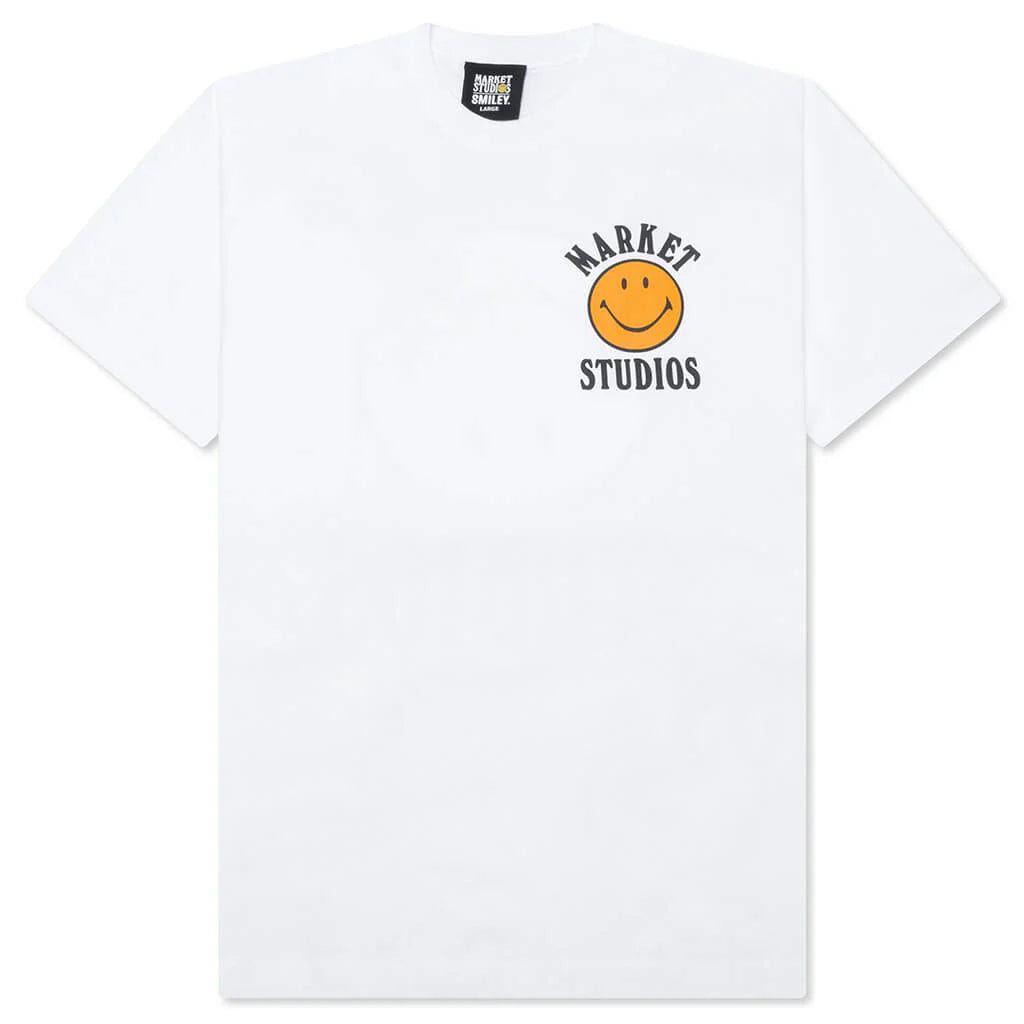 Smiley Upside Down Lockup T Shirt White