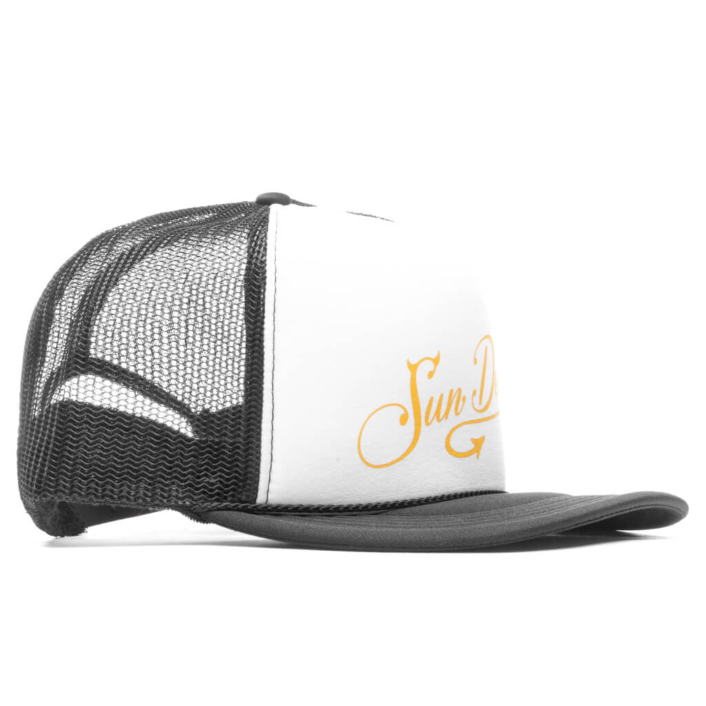 Feature x ASU SD Script Trucker Black White