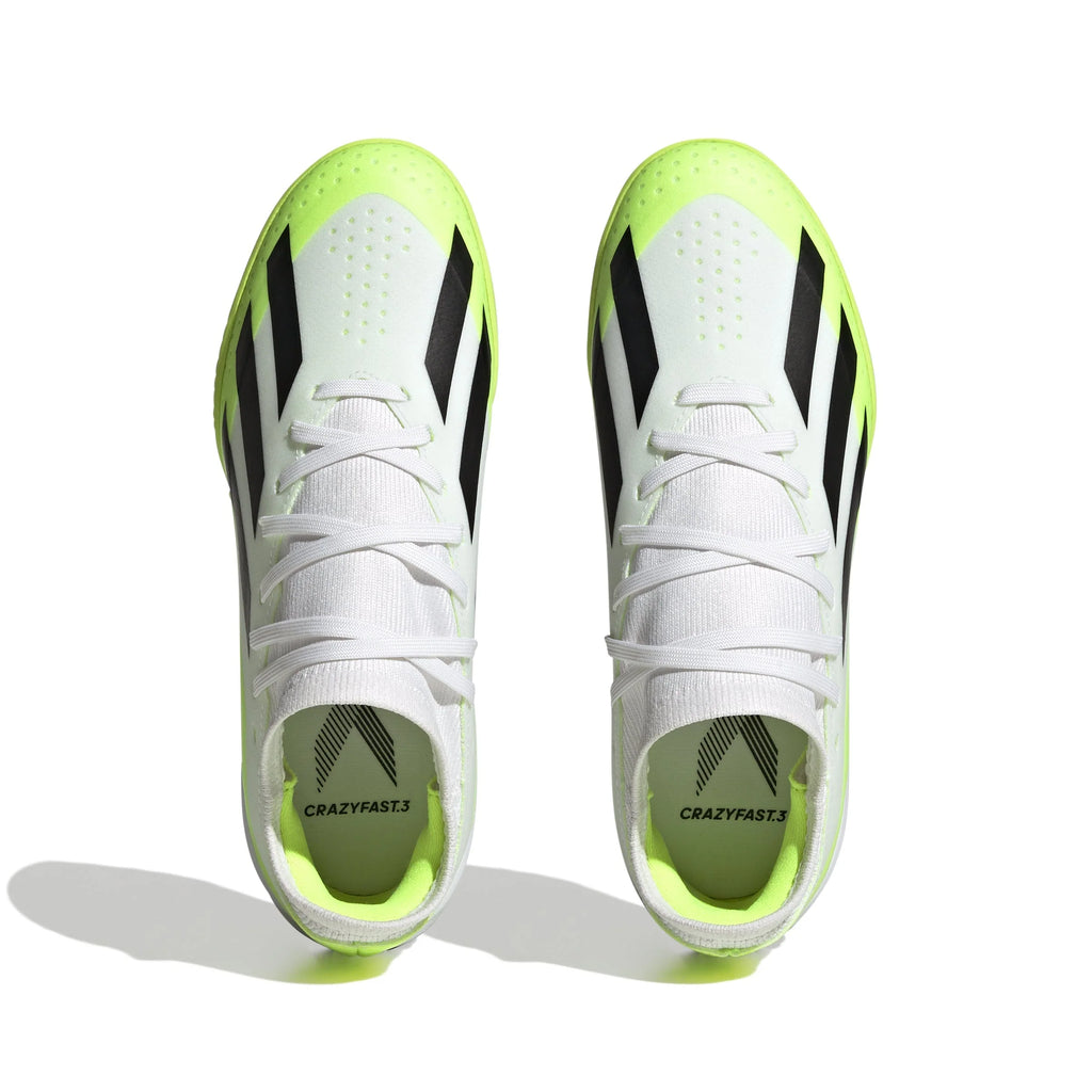 adidas X Crazyfast3 TF Junior Turf Soccer Cleats White Black