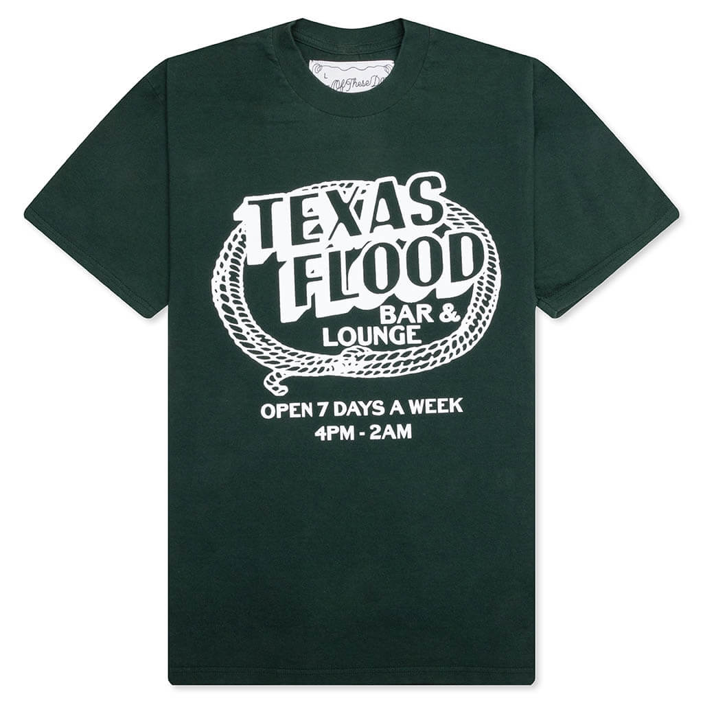 Texas Flood T Shirt Washed Forest Green
