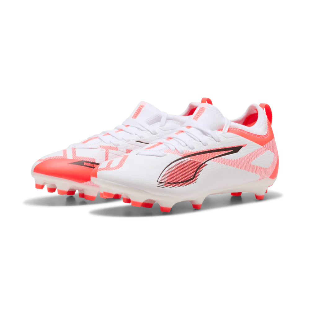 PUMA Ultra 5 Match FG AG Firm Multi Ground Soccer Cleats Junior White