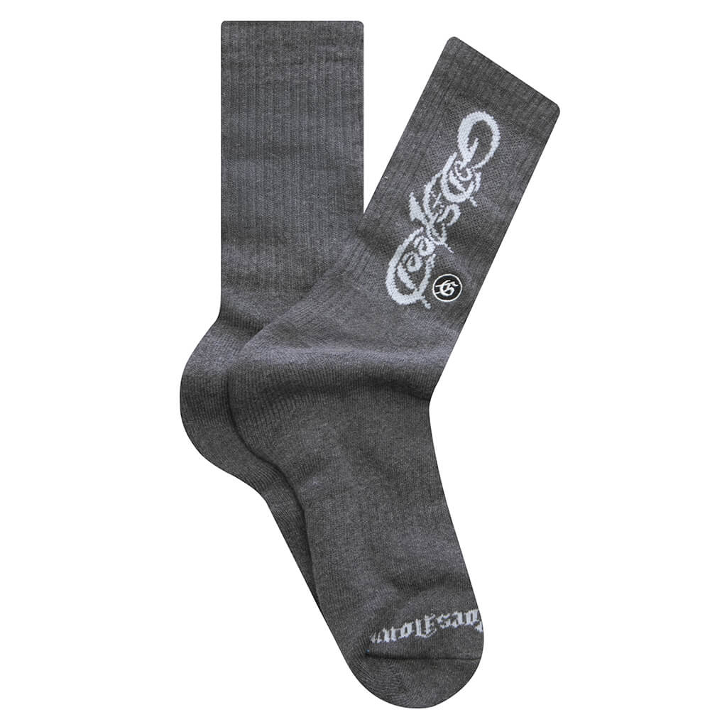 New Age Logo Sock Grey White