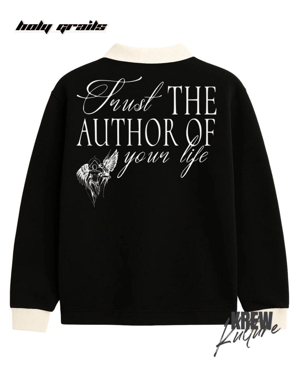 Trust the Author of Life Black Polo T Shirt HG x Krewe Kulturr
