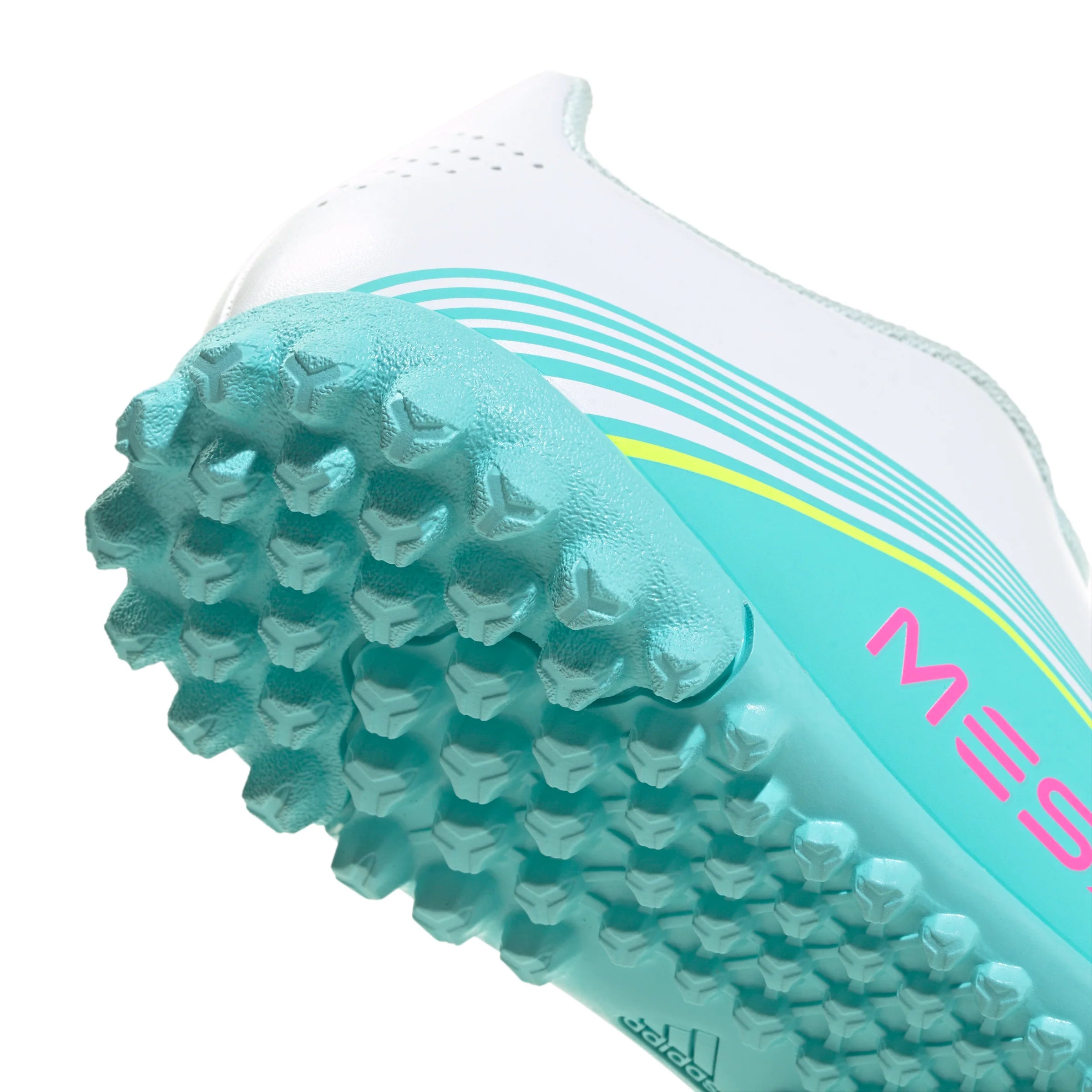 adidas F50 Messi Club TF Turf Youth Soccer Cleats White Pink Aqua