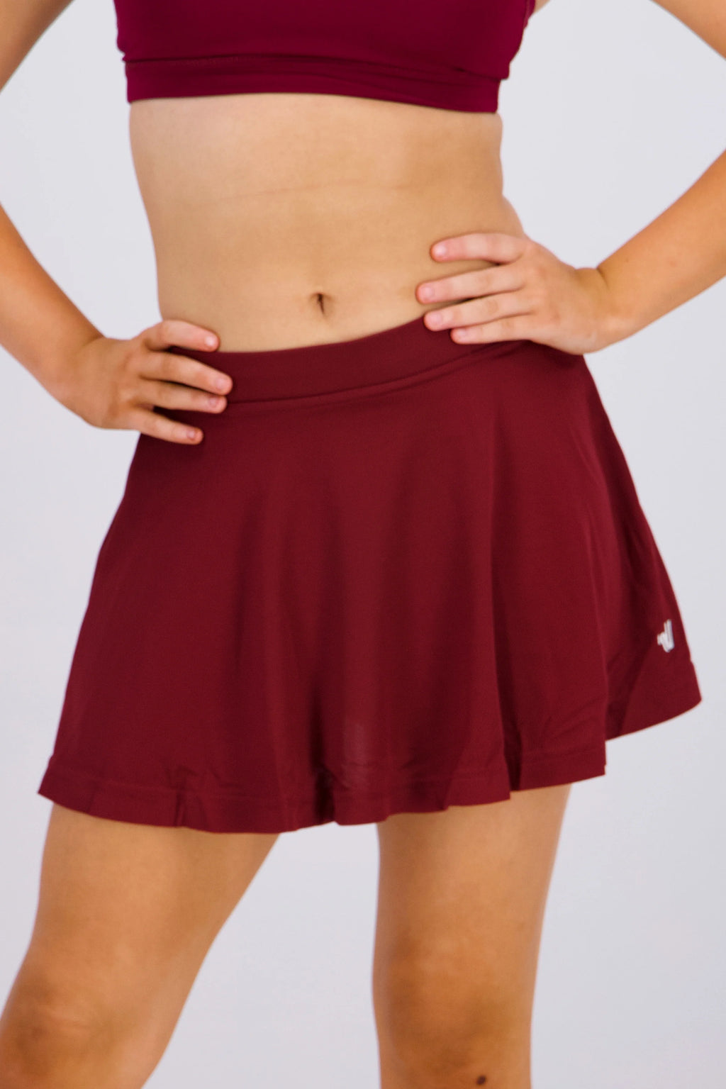 Mock Mesh Flounce Skirt