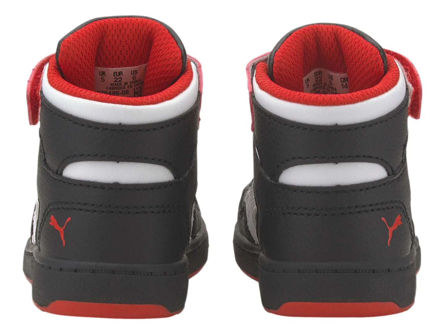 Tenis PUMA Rebound Layup Negro y Rojo para Niño
