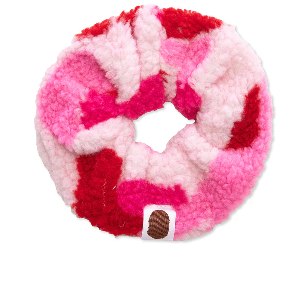Abc Camo Boa Scrunchie Pink