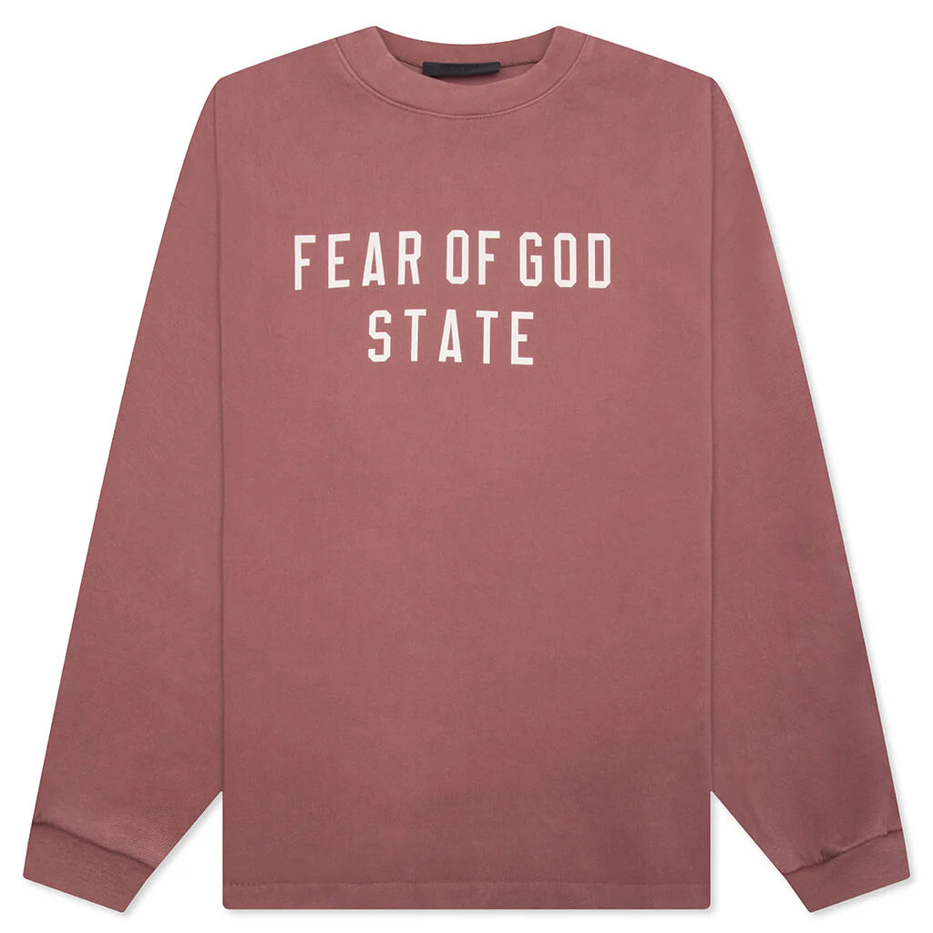 Heavy L S Tee Crimson