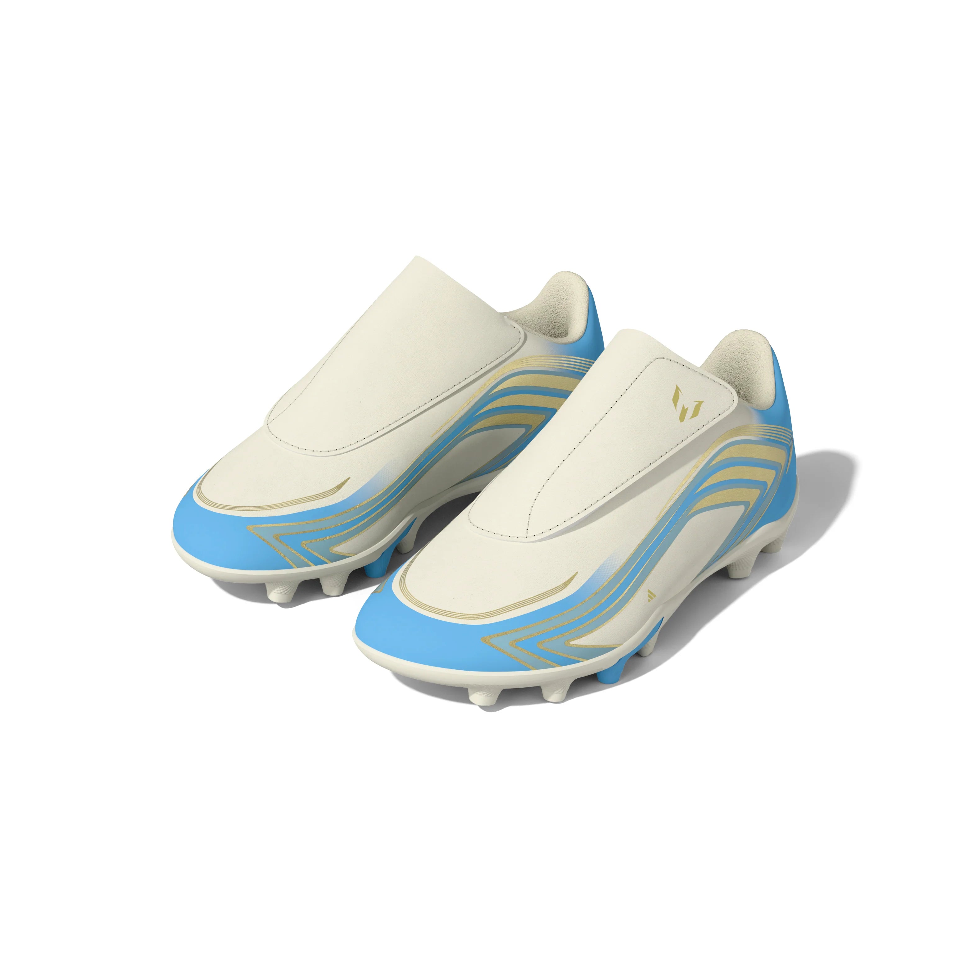 adidas F50 Messi Club Velcro Firm Ground Multi Ground Youth Soccer Cleats Ivory