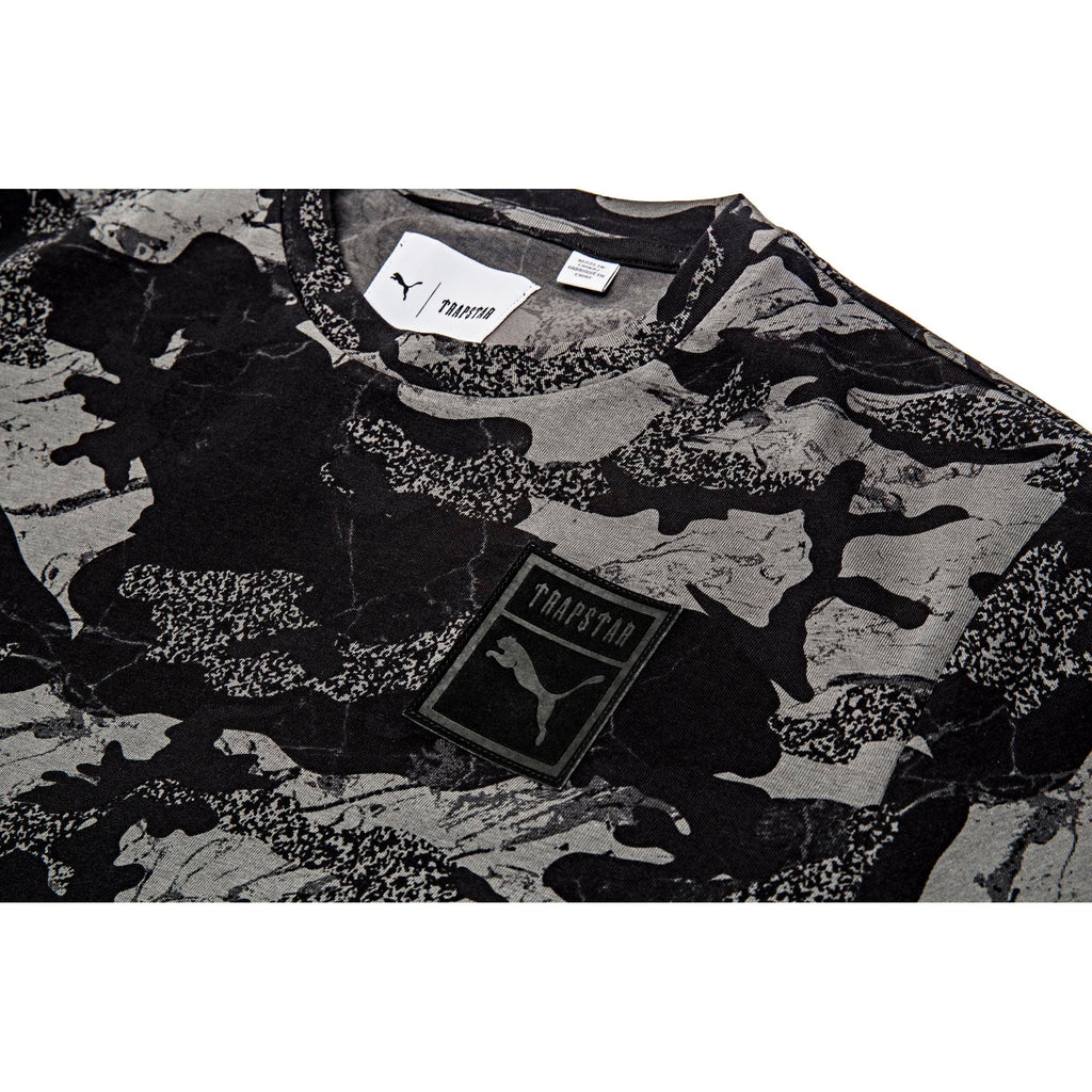 Trapstar Logo Mens Short Sleeve Tee Black Camo
