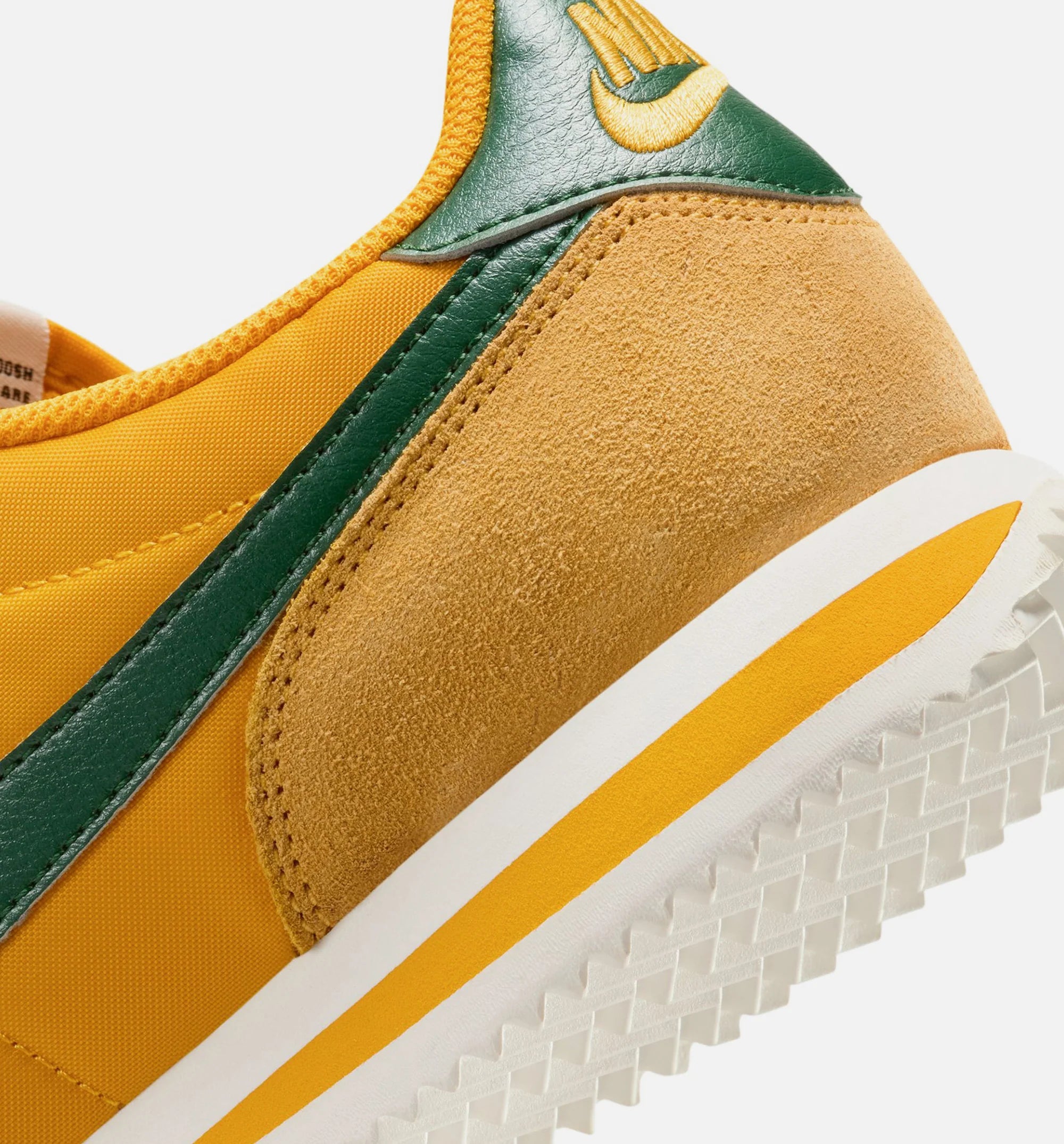 Cortez Textile Womens Lifestyle Shoe Yellow Ochre Safety Orange Black Gorge Green