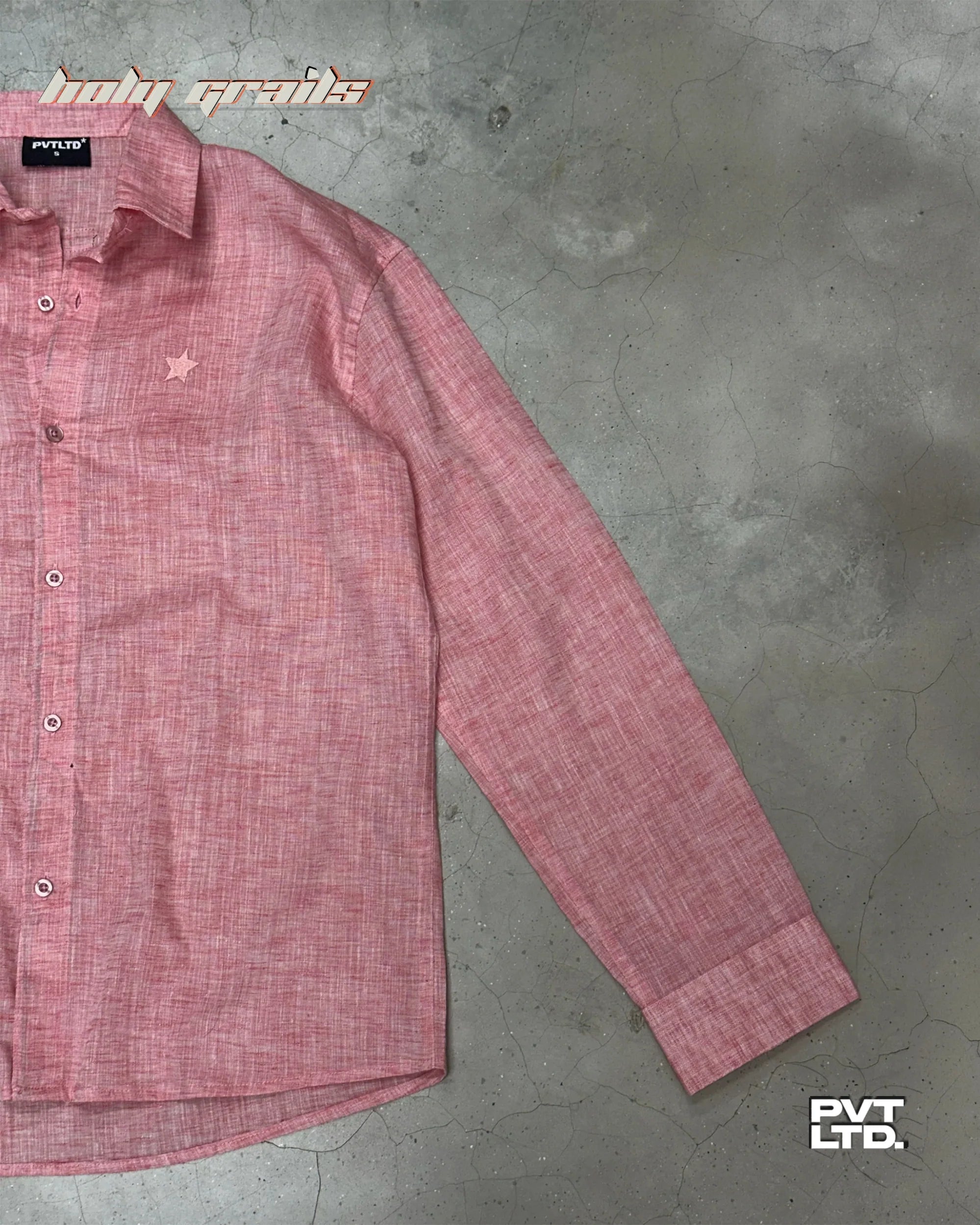 Tart Peach Solid Linen Shirt HG x Pvt Ltd