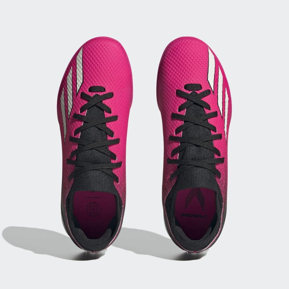 adidas Kids X Speedportal3 TF J Turf Football Boots Black Pink
