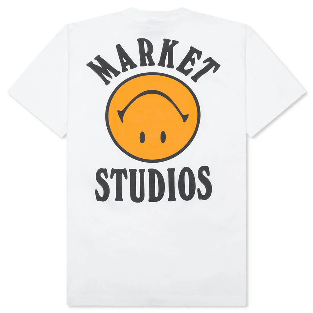 Smiley Upside Down Lockup T Shirt White