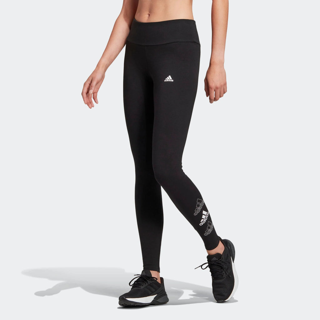 adidas Womens Essentials Stacked Logo High Rise Leggings