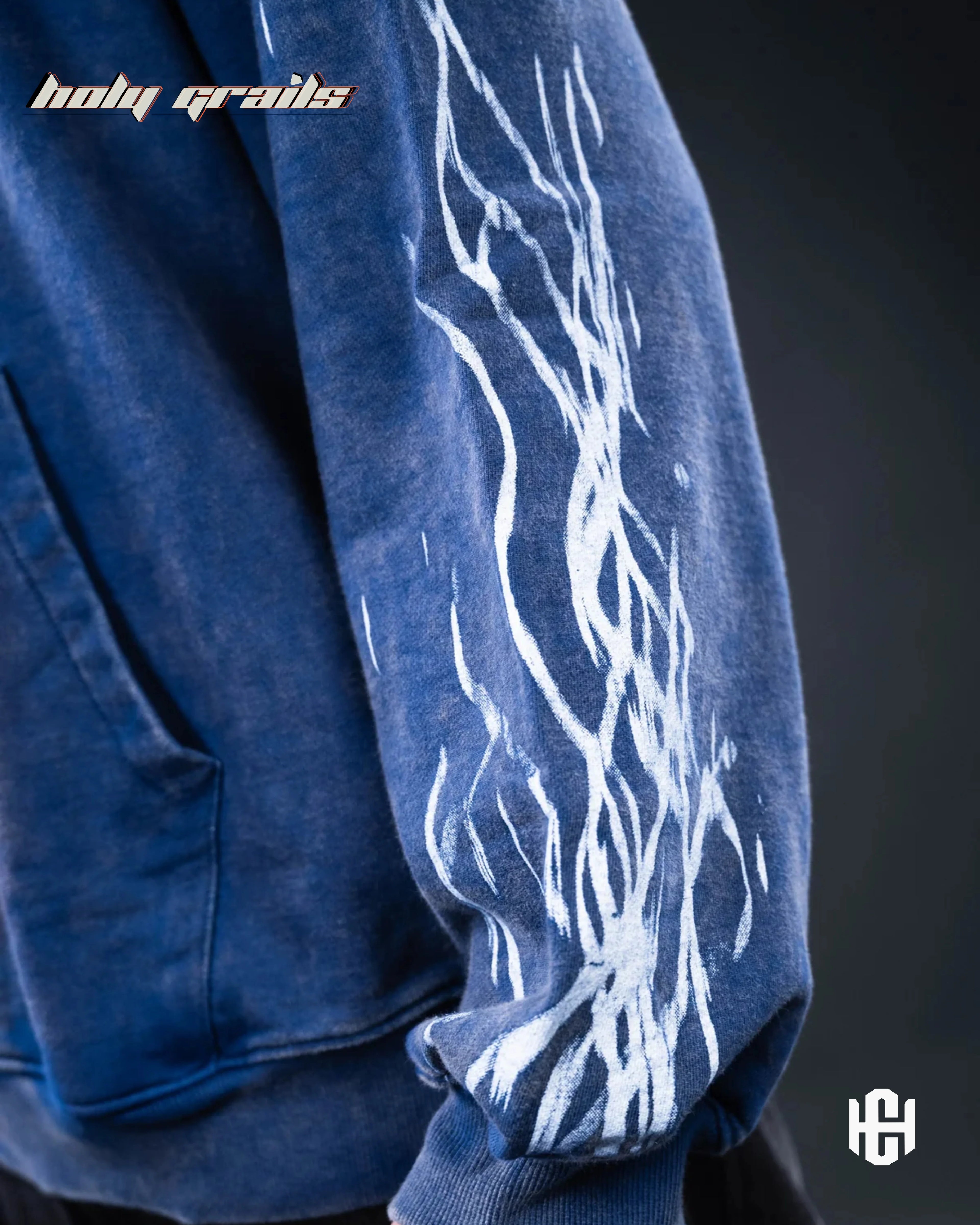 Storm Dust Blue Oversize Hoodie HG x Charactr