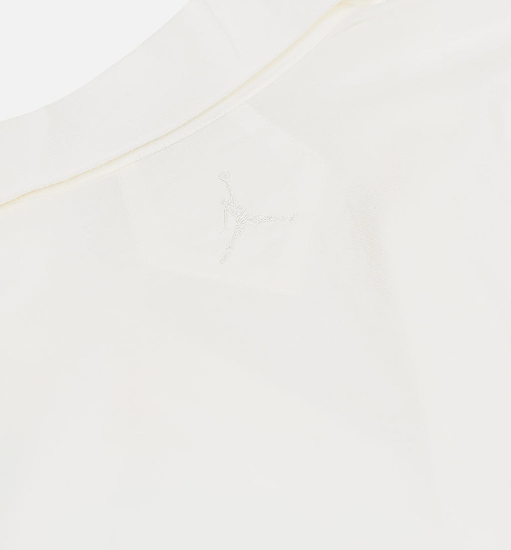 Woven Embroidered Rose Womens Short Sleeve Shirt Sail