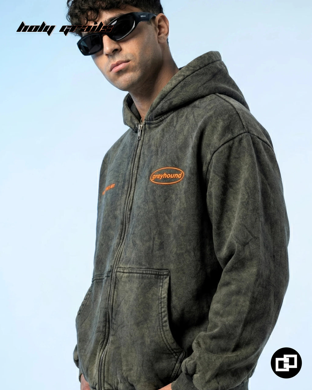 Behind Me for a Reason Zip Up Hoodie HG x Grey Hound