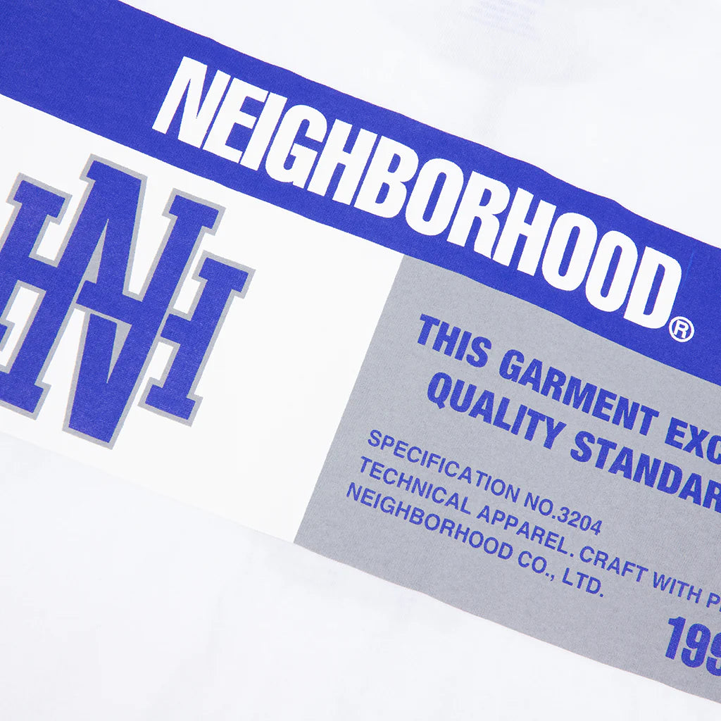 NH L S Tee 8 White Blue