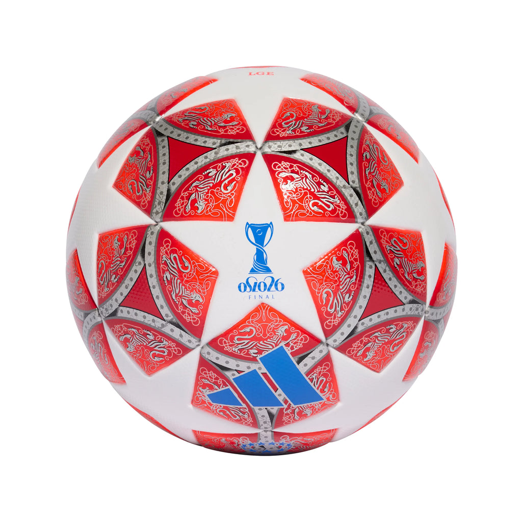 adidas UEFA Womens Champions League Soccer Ball White Scarlet