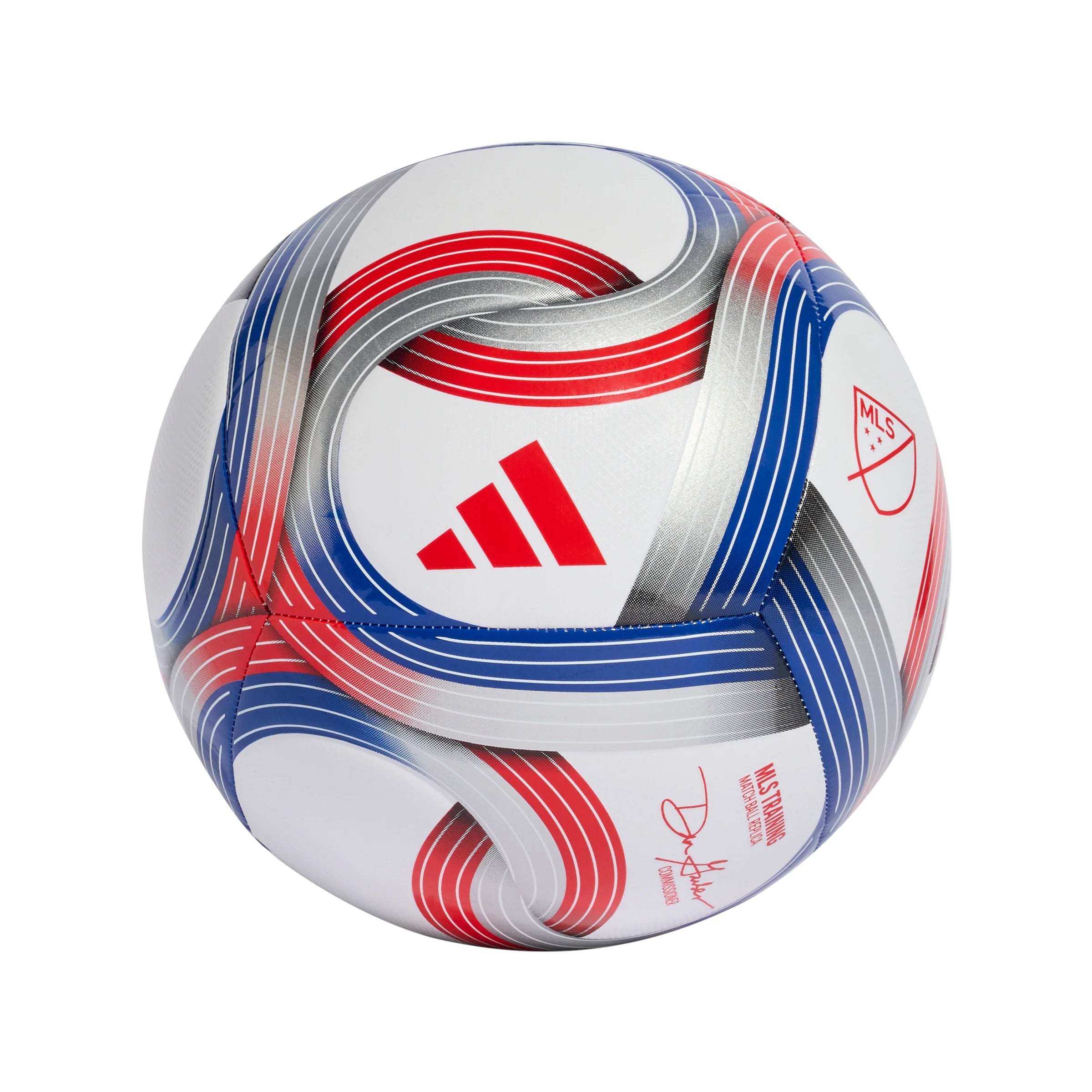 adidas 2026 Major League Soccer Training Ball White Royal Blue Red Silver