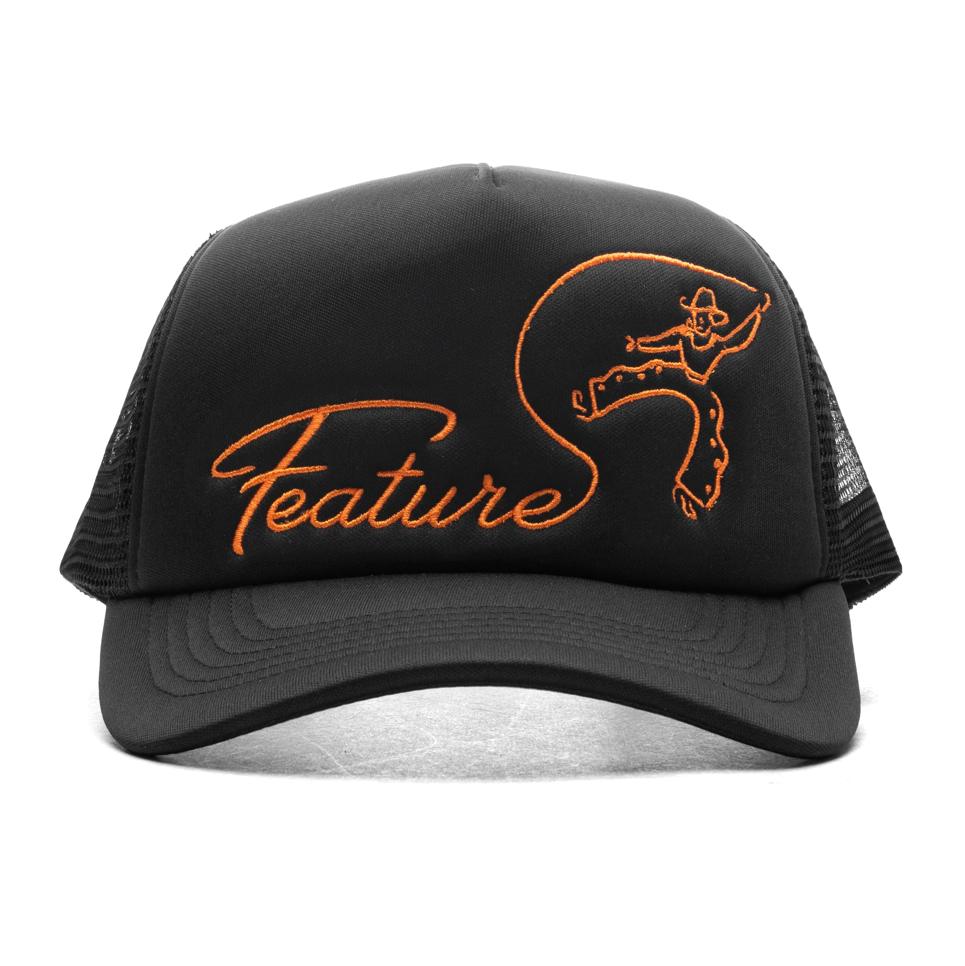 Cowboy Trucker Black Orange
