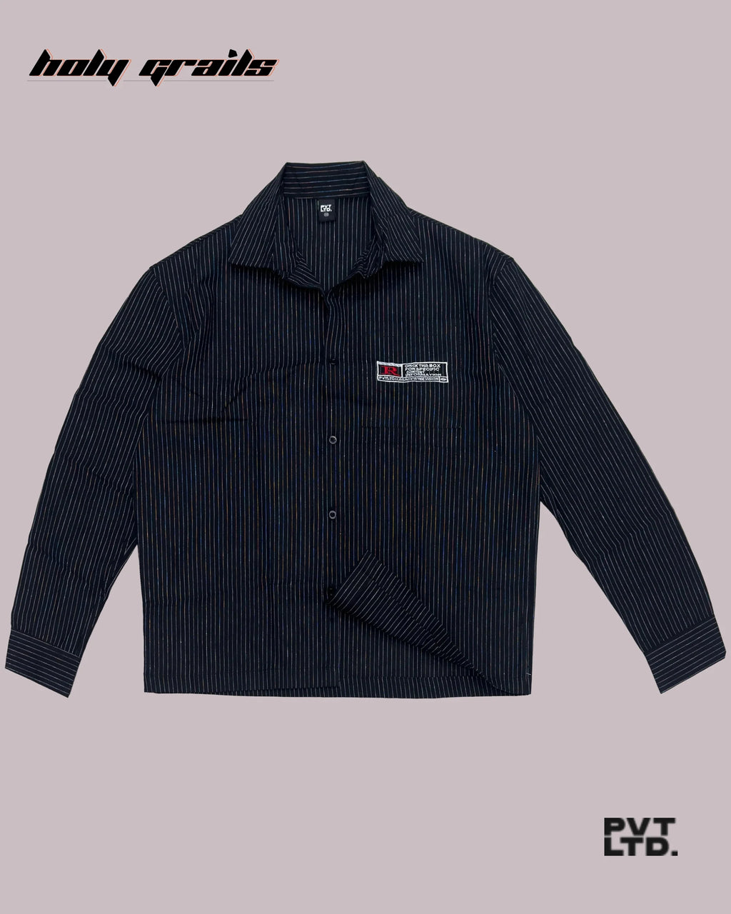 Pinstripe Black Linen Shirt HG x Pvt Ltd
