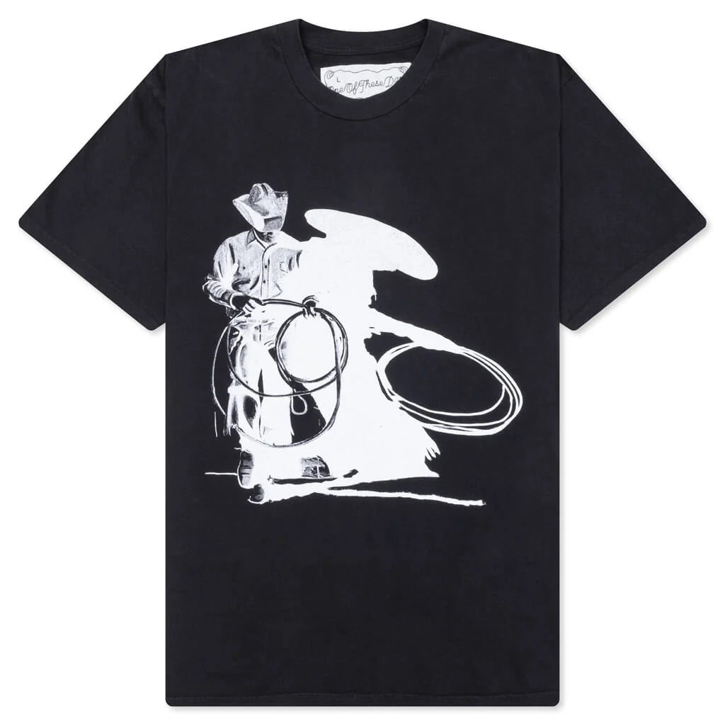 Wanted Short Sleeve T Shirt Sun Faded Washed Black