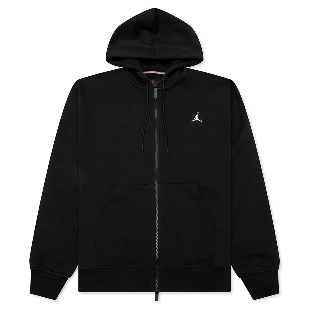 Brooklyn Fleece Full Zip Hoodie Black White