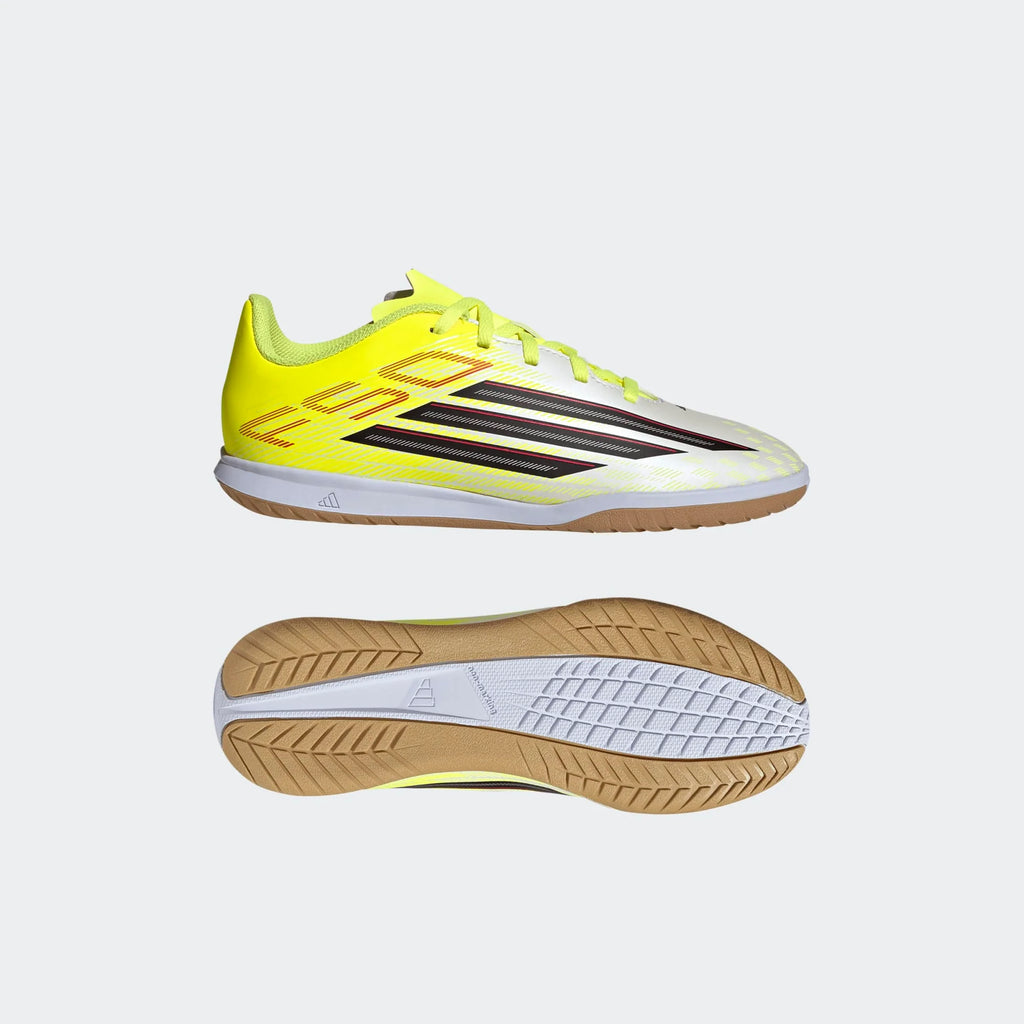 adidas F50 Club IN Indoor Youth Soccer Shoes Solar Yellow Black Lucid Red