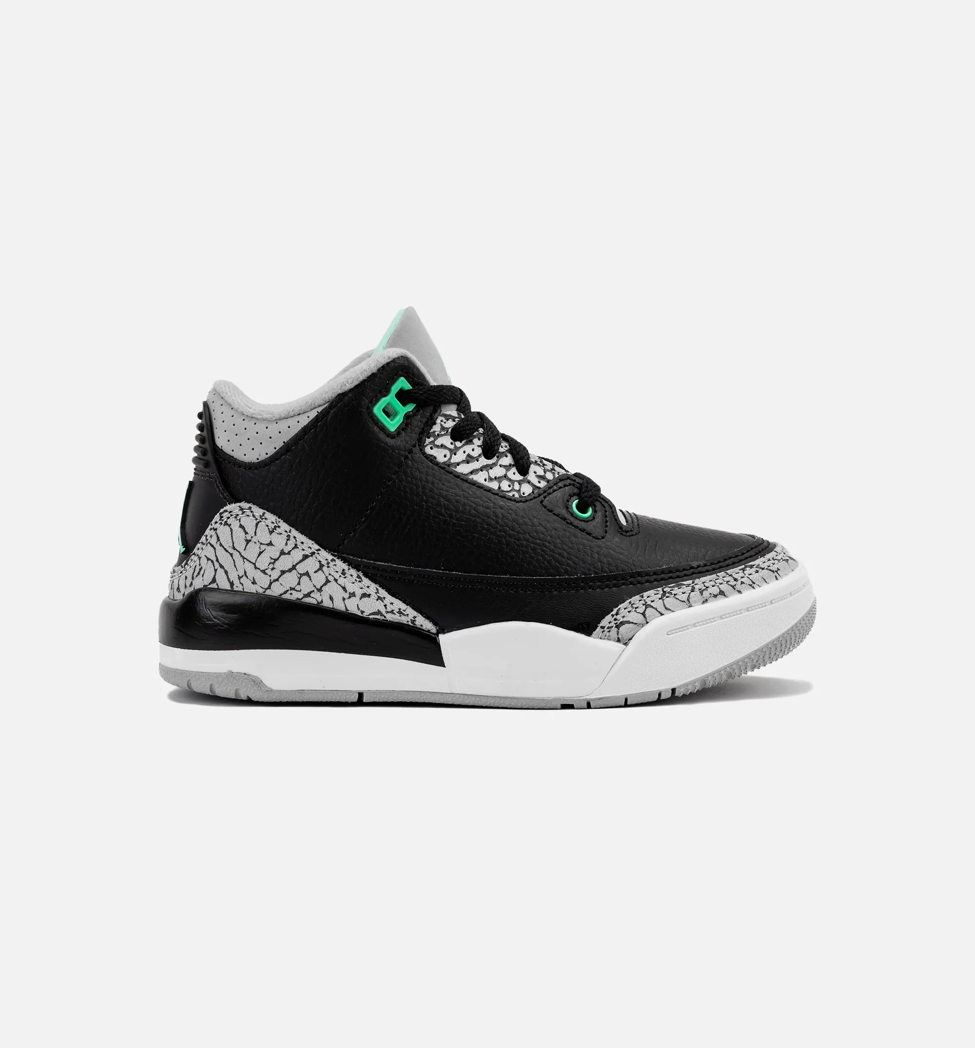 Air Jordan 3 Retro Green Glow Preschool Lifestyle Shoe Black Green Glow Wolf Grey White