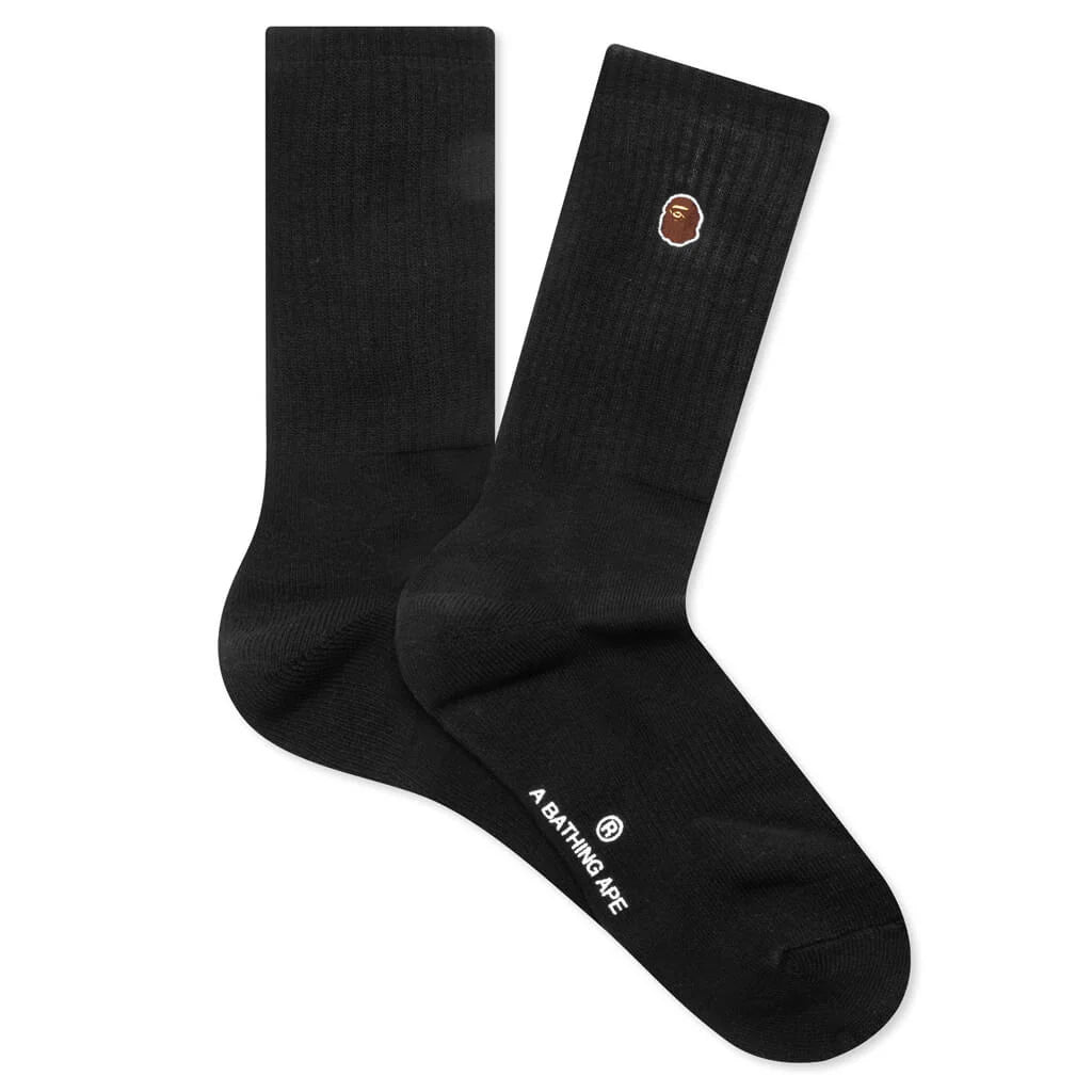 Ape Head One Point Socks Black