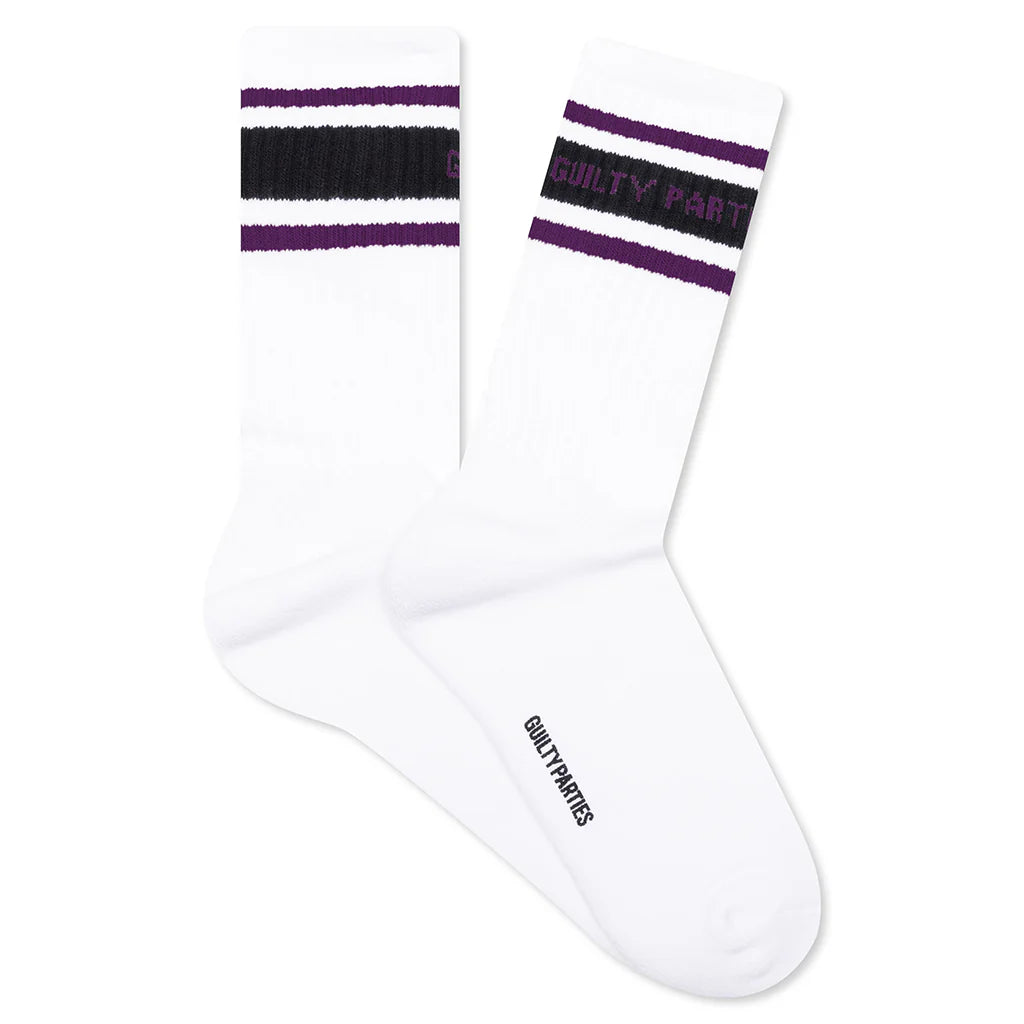 Skater Socks Type 2 White Purple