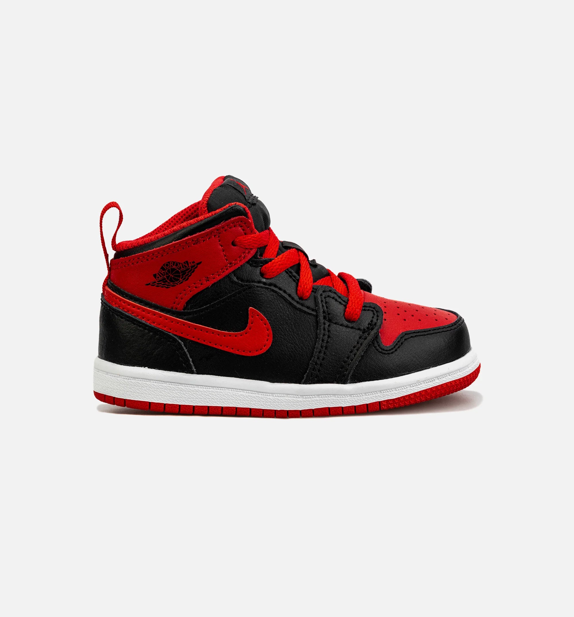 Air Jordan 1 Mid Infant Toddler Lifestyle Shoe Black Red