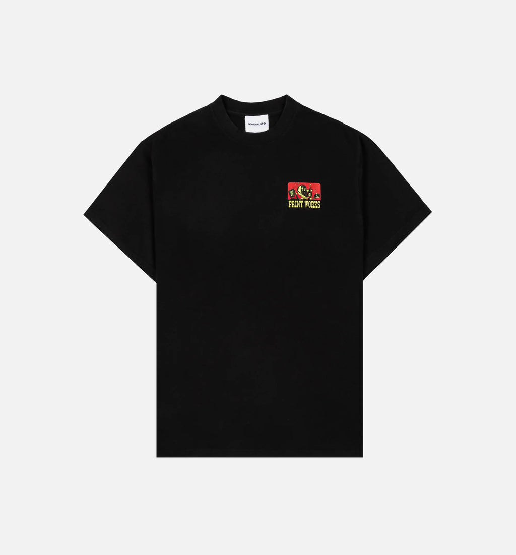The Works Logo Mens Short Sleeve Shirt Black