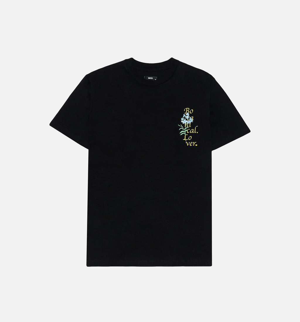 Botanical Short Sleeve Tee Mens T Shirt Black