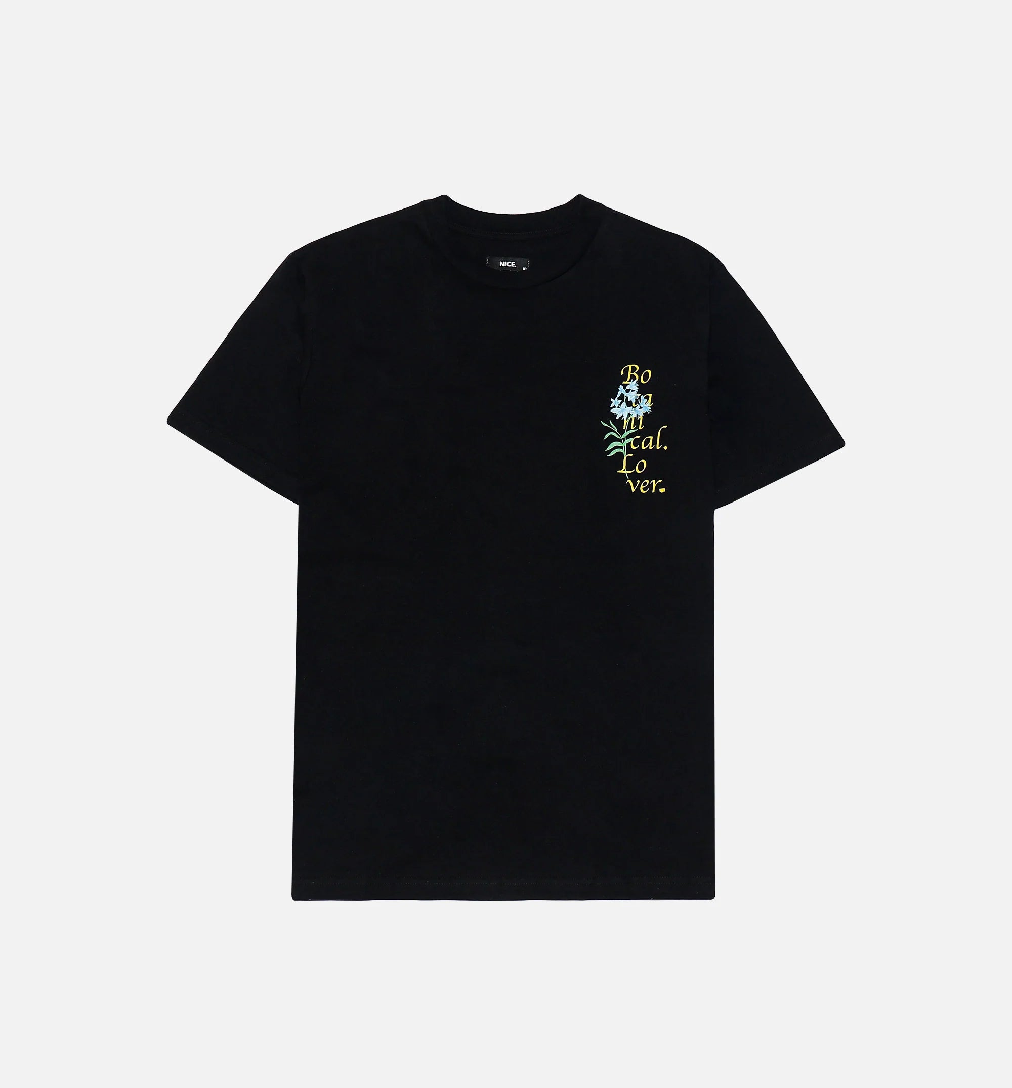 Botanical Short Sleeve Tee Mens T Shirt Black