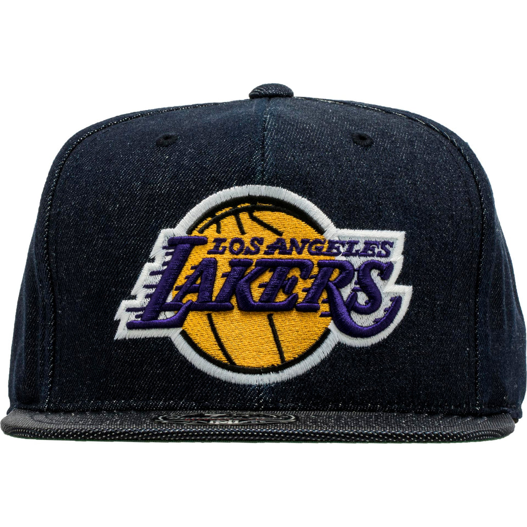 Los Angeles Lakers Mens Fitted Hat Denim