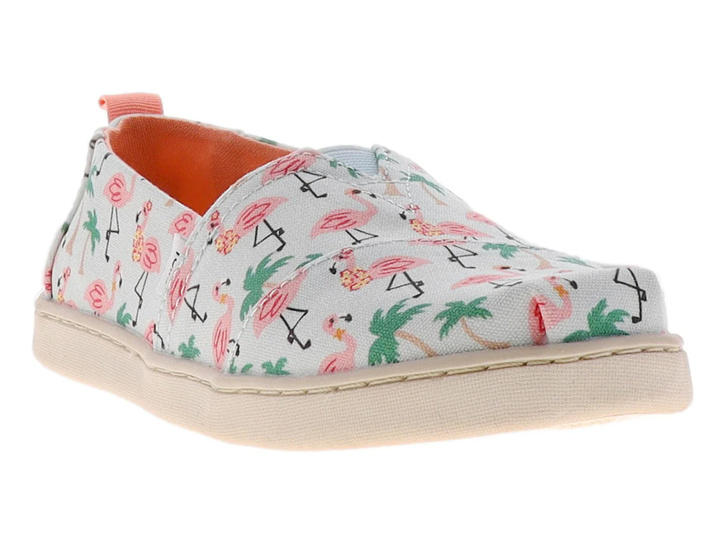 Zapatos TOMS Blanco con Flamencos para Niña