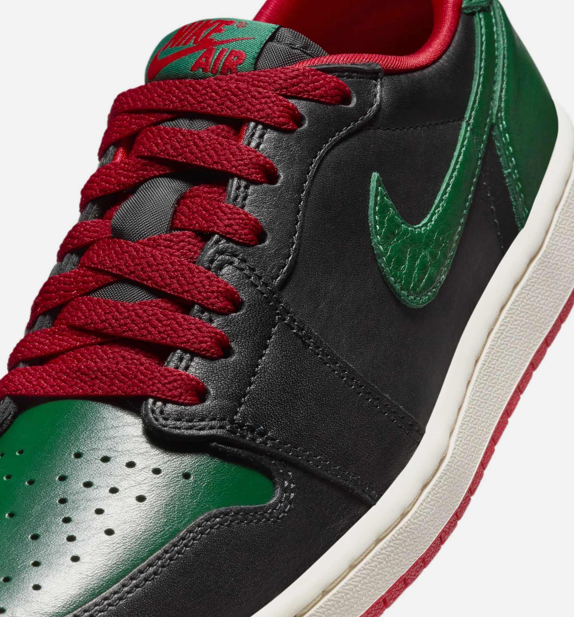 Air Jordan 1 Low OG Gorge Green Womens Lifestyle Shoe Black Gorge Green Varsity Red Sail