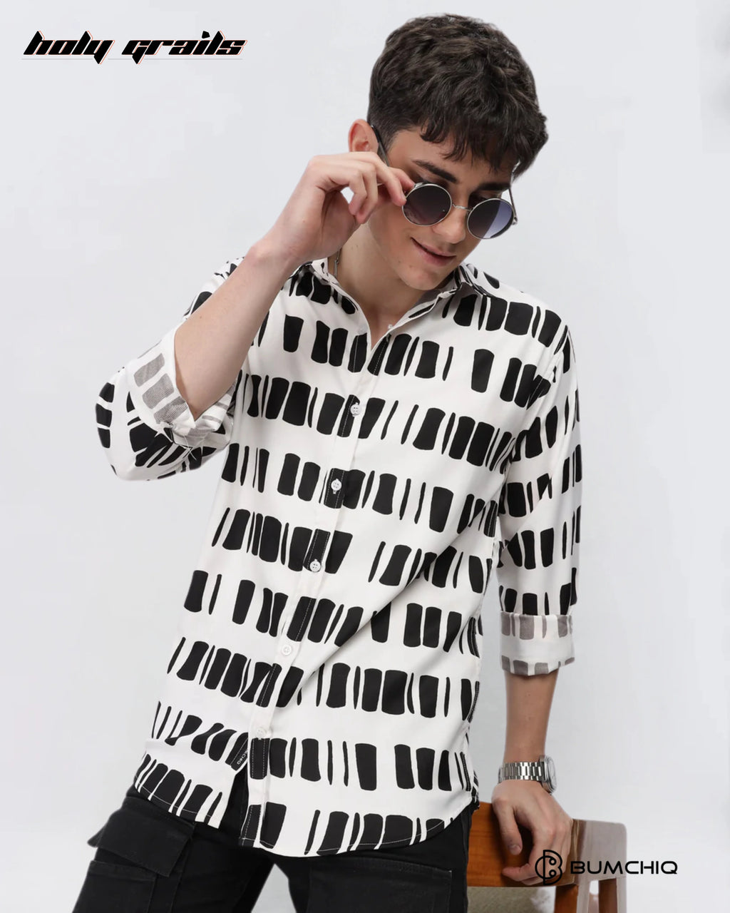 Black Box Abstract White Shirt HG x Bumchiq
